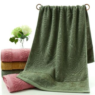 Khăn mặt cotton 100 siêu thấm nước hoa văn chìm sang trọng 35x75cm 100g-145