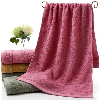 Khăn mặt cotton 100 siêu thấm nước hoa văn chìm sang trọng 35x75cm 100g-145