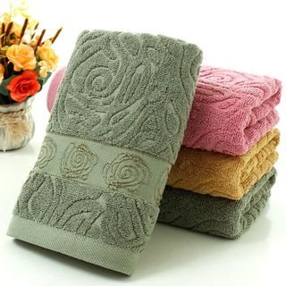 Khăn mặt cotton 100 siêu thấm nước hoa văn chìm sang trọng 35x75cm 100g-145