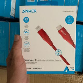 Cáp sạc ANKER PowerLine II cổng USB-C ra Lightning 18m A8653 sạc nhanh cho iPhone iPad