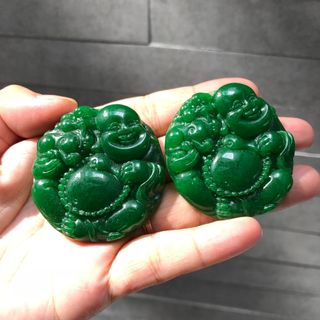 Di lặc cõng kỳ lân ngọc xanh