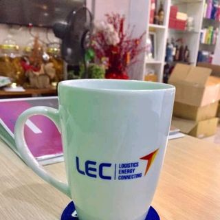 cốc sứ dáng vát in logo