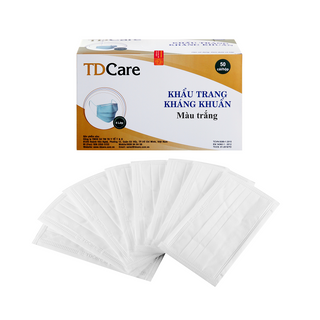 Khẩu Trang Y Tế Kháng Khuẩn TDCare- 4 Lớp Màu Trắng