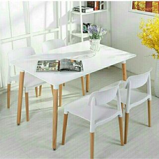 Hàng có sẵn - Ghế ăn-cafe nhựa đúc chân gỗ - Mã A15
