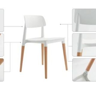 Hàng có sẵn - Ghế ăn-cafe nhựa đúc chân gỗ - Mã A15
