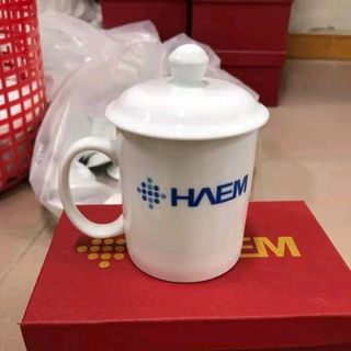 cốc sứ quai C bát tràng in logo