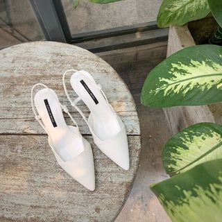 Giày sandal min bít mũi nhọn hở gót sang chảnh