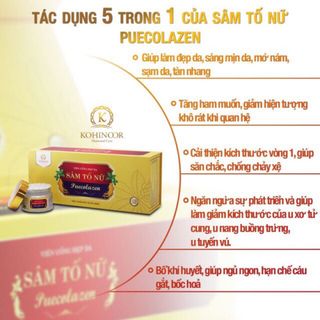 Hộp 3 Lọ Viên Uống Đẹp Da Sâm Tố Nữ Cao Cấp Puecolazen Kohinoor