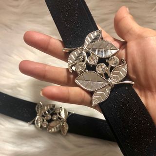 Thắt lưng bản 3cm Mặt lá đính đá