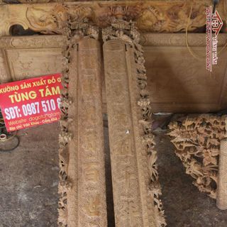 Cuốn Thư Câu Đối Gỗ Gụ Vip