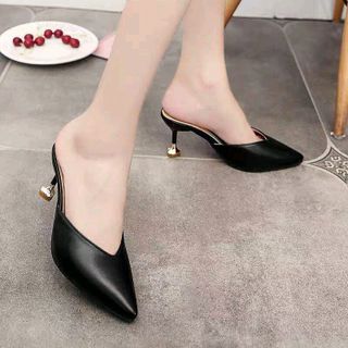 Dép bít mũi 5 phân đế nhọn cao cấp