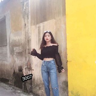 Quần baggy jean nữ rách MS 3007