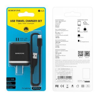 BOROFONE - Bộ Cóc Cáp Sạc BA25 Cổng Lightning
