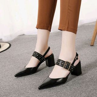 Giày bít mũi phối đinh 6 phân A238