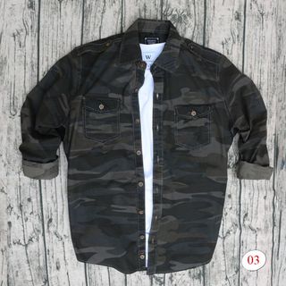 Áo sơ mi nam Denim 2 màu Lính