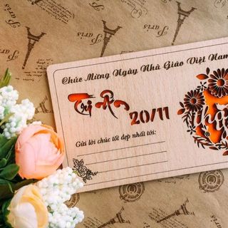 thiệp gỗ tặng giáo viên 20/11