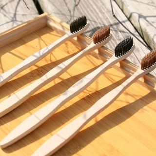 bàn chải đánh răng gỗ tre thân dẹt
