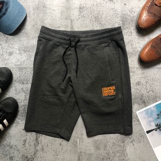 Short thun nỉ thêu chữ màu cam