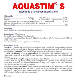 AQUASTIM S Giải pháp mới về tăng cường MIỄN DỊCH và chống chọi lại bệnh tật