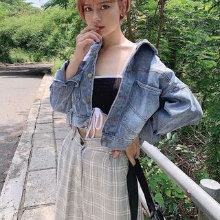 Áo jean nút sau