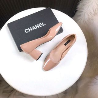 Giày bít gót trụ 5p da bóng