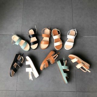 Giày sandal đế xuồng cao 3p bản 2 line trẻ trung