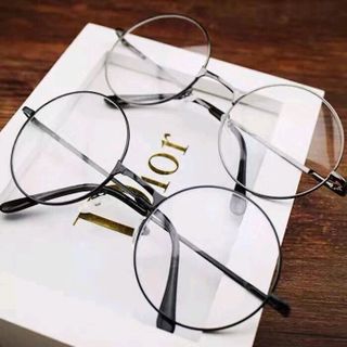 Mắt kính giả cận gọng tròn siêu cute
