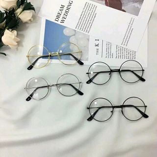 Mắt kính giả cận gọng tròn siêu cute