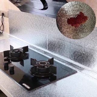 Giấy dán bếp decal màu bạc đa nhăng cuộn 3m hót