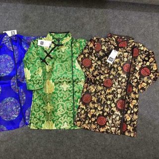 sỉ buôn áo dài gấm cách tân cho bé trai cao cấp