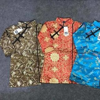 sỉ buôn áo dài gấm cách tân cho bé trai cao cấp