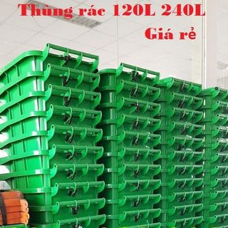 Thùng rác nhựa giá rẻ- Xả kho thùng rác 120 lít 240 lít giá sỉ hàng mới 100- giá sỉ