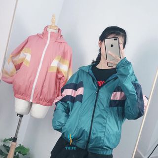 Áo khoác dù tay dơi 3 sọc