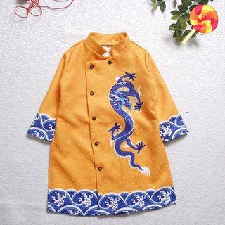 sỉ buôn áo dài cách tân bé trai cao cấp in rồng - xưởng may áo dài