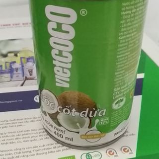 NƯỚC CỐT DỪA ĐÓNG LON VIETCOCO ĐỘ BÉO 17 - 400ML CÓ NẮP KHUI TIỆN DỤNG