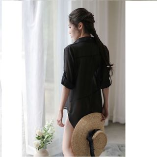 Áo sơ mi ngủ sexy gợi cảm Freesize dưới 65Kg