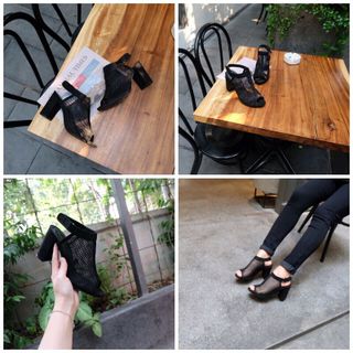 Giày sandal boot lưới hở gót và bít gót có khóa kéo
