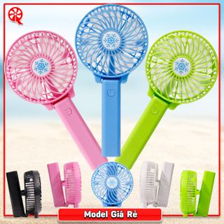 Quạt mini cầm tay 3 tốc độ siêu mát có pin và cáp sạc không đế