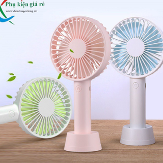Quạt mini cầm tay 3 tốc độ siêu mát có pin và cáp sạc