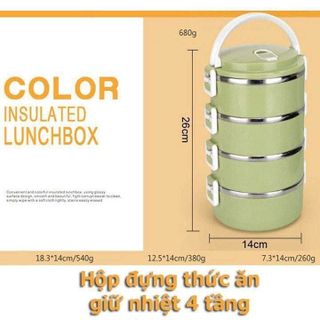 2 LỚP INOX 304 HỘP CƠM GIỮ NHIỆT 4 TẦNG CAO CẤP