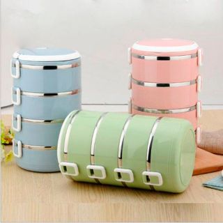 2 LỚP INOX 304 HỘP CƠM GIỮ NHIỆT 4 TẦNG CAO CẤP