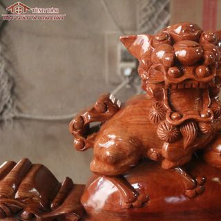 Bộ Bàn Ghế Nghê Bảo Đỉnh Gỗ Hương Đá