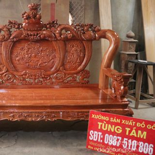 Bộ Bàn Ghế Nghê Bảo Đỉnh Gỗ Hương Đá
