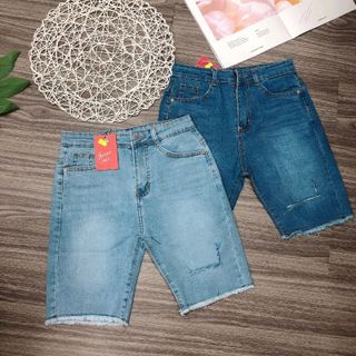 Quần ngố jeans rách ngang