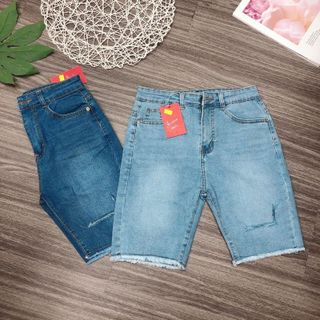 Quần ngố jeans rách ngang
