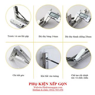 KE GẬP THÔNG MINH INOX SIÊU KHỎE 25CM CHỊU TẢI 60KG KHÔNG GỒM MẶT BÀN