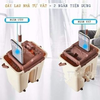 Chổi lau nhà thông minh kèm thùng vắt 2 ngăn