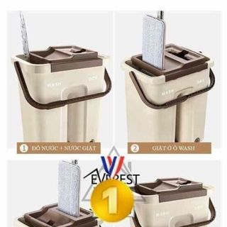 Chổi lau nhà thông minh kèm thùng vắt 2 ngăn