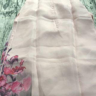 Áo dài organza kết hoa voan và cườm