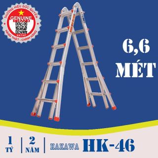 Thang nhôm gấp trượt HAKAWA HK46 - 66 Mét - Tải trọng 300kg - Bảo hành 2 năm